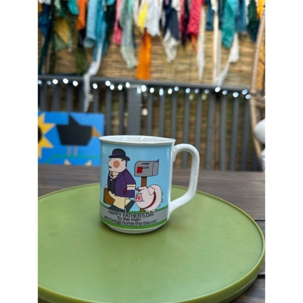 1980 Vintage Kersten Brothers Enesco Father's Day Mug Bring‎ Home the Bacon
